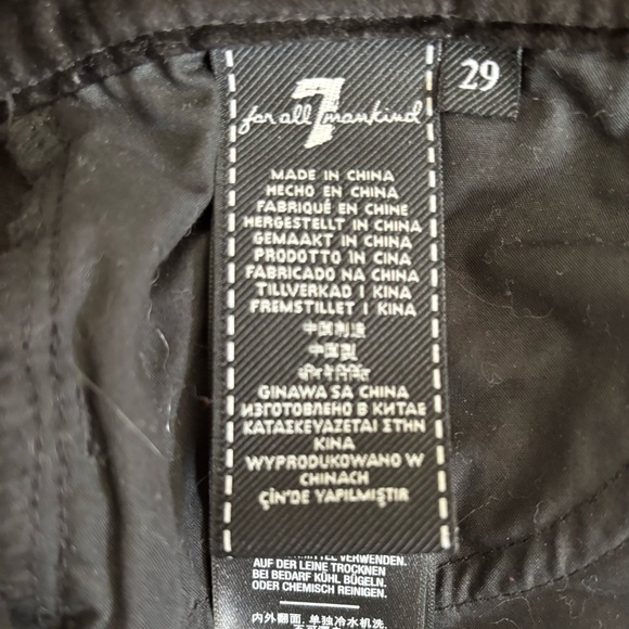 7 For All Mankind Black Velvet Skinny Pants - Picture 4 of 4